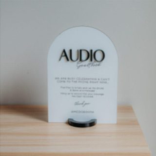 Audio Guest Book For Weddings Arched White Acrylic Sign